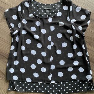 Lane Bryant Sheer Polka Dot Top 14/16